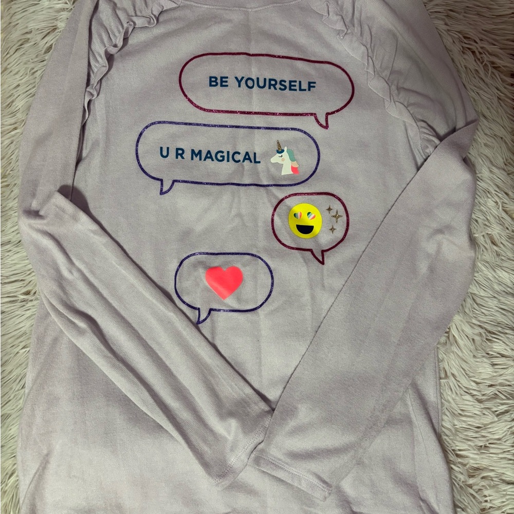 Cat & Jack Lavender Long Sleeve with Fun Graphics